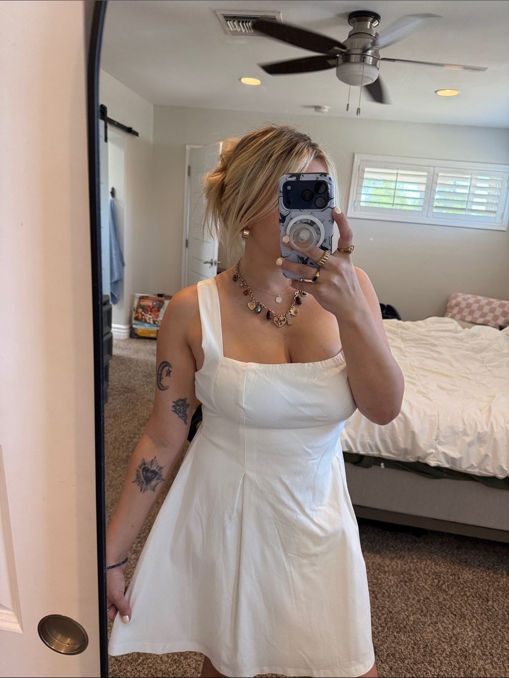 Princess Polly White Square-Neck Mini Dress